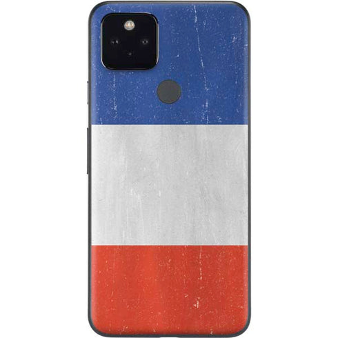 French Flag Distressed Google Pixel 5a Skin
